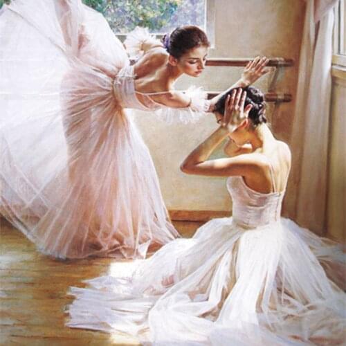 Needlework,embroidery,DIY Cross stitch kits,Ballet man girl pattern white canvas counted Cross-Stitching home decor crafts