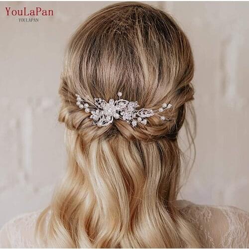 YouLaPan HP342 crystal pearl bridal hair comb genya bride wedding hair comb crystal rhinestone wedding hair pins flower