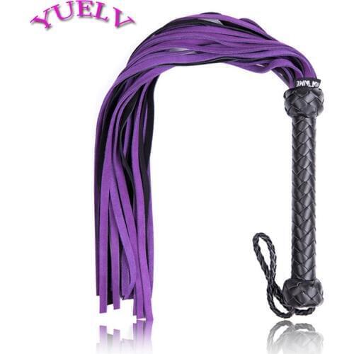 YUELV Pu Leather Whip Top Fashion Sexy Whips Fetish Bondage Flogger Spanking Sex Flirting Erotic Whip Adult Game For Couples
