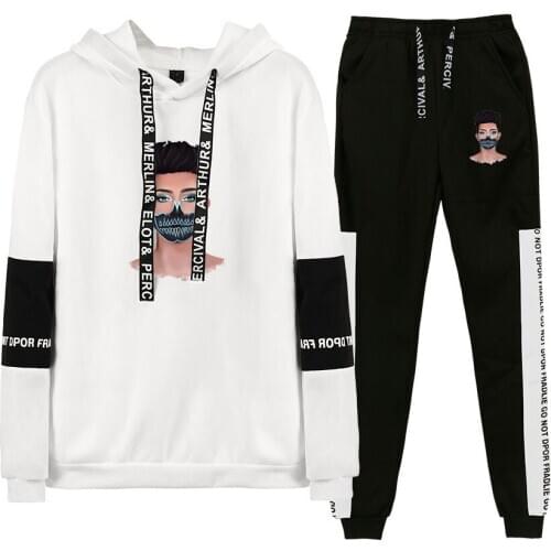 Harajuku Hooded James Charles Two-piece set Sweatshirts Women/Men Sweatshirt Print celebrities Set Hoodie sweatshirt+Pant Sets
