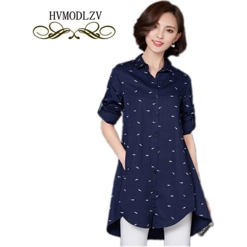 2021 Spring New Women Shirt Long Sleeve Lapel Loose Print Blouse Large Size Casual Fashion dot Button Clothing LJ064