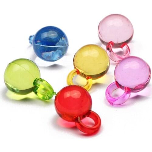 30pcs Mixed Transparent Acrylic Beads Round Balls Charms Beads For Jewelry Making Necklace Bracelet Diy Accessories 11x18mm