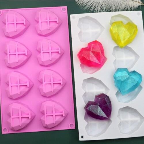 3D Geometric Cake Mold Heart Shaped Silicone Cake Mold With Mini Hammer Silicone Mousse/Chocolate Cakes Mould For Birthday