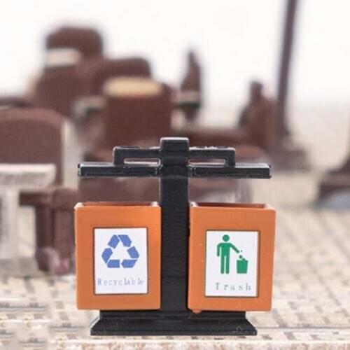 5 Pcs Mini Garbage Trash Can Rubbish Bin Model Children Kids Toys Gifts Sandtable Street Scenery Accessories