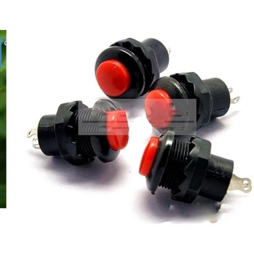 5PCS Mini button switch Normally open125V 1A Jog DS-313 12MM Red small No lock switch DIY Accessories NO
