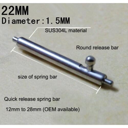 50PCS / lot watch repair tools & kits 22MM spring bar watch repair parts 304 Stainless steel diameter 1.5mm -SP008