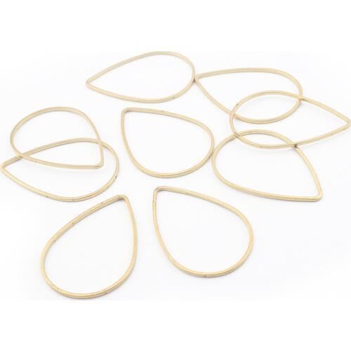 100pcs Charms Teardrop Water Drop Open Hollow Frame Pendant Raw Brass Jewelry DIY Necklace Earring Bracelet Jewelry Making