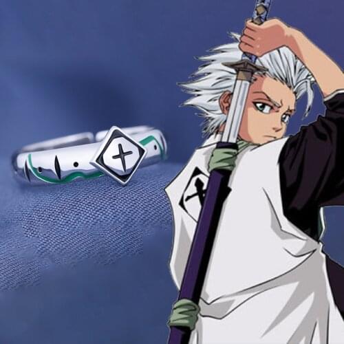 Anime Bleach Hitsugaya Toushirou S925 Sterling Silver Adjustable Finger Ring Fashion Jewelry For Men Cosplay Props Birthday Gift