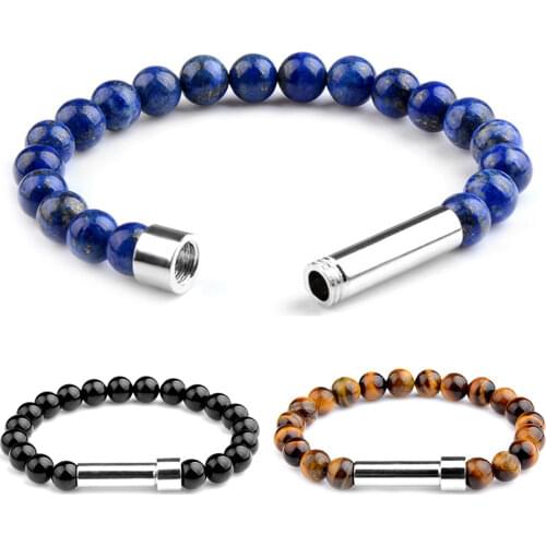 Secret Bracelet Notes Can Be Placed Tiger Eye Handmade Braided Elastic Rope 29MM Turnbuckle Simple Natural Stone For Women Men