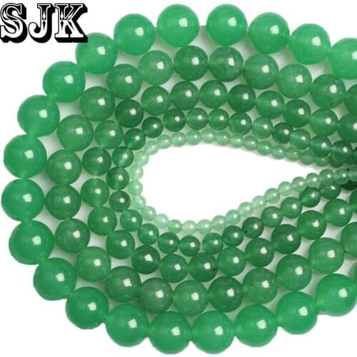Natural Stone Beads Green Aventurine Stone Round Smooth Loose Beads Spacer 4 6 8 10 12MM For Bracelet Jewelry Making Wholesale