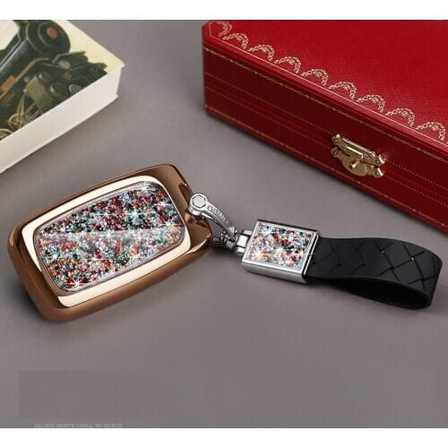 Key Case Cover Crystal Diamond keychain For Land Rover Range Rover Freelander 2 Sport Evoque 5Buttons Smart Remote Car key