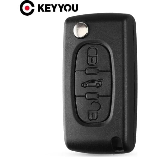 KEYYOU Remote 3 Buttons Flip Key Case Blank Shell For Citroen C2 C3 C4 C5 C6 C8 CE0536 VA2