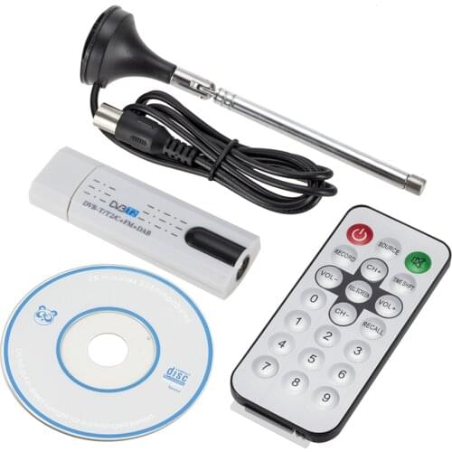 Digital satellite DVB t2 USB TV Stick Tuner with antenna Remote HD USB TV Receiver DVB-T2/DVB-T/DVB-C/FM/DAB USB TV Stick For PC