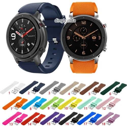 Hot Silicone Watch Band Metal Strap for Huami Amazfit GTR 47mm GTR2 Colorful Bracelet Wrist band for Amazfit pace Stratos 2 2s 3