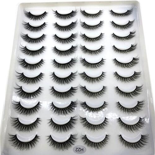 HBZGTLAD 20 Pairs False Eyelashes Natural Lashes Handmade Soft Volume 3D Eyelashes Makeup Wholesale Mink Eyelashes Extension