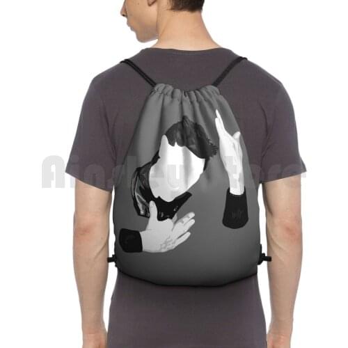 Herovid Backpack Drawstring Bags Gym Bag Waterproof Music Pop N Roll Album Uk Britpop 70S 60S Bowie Glam David Bowie
