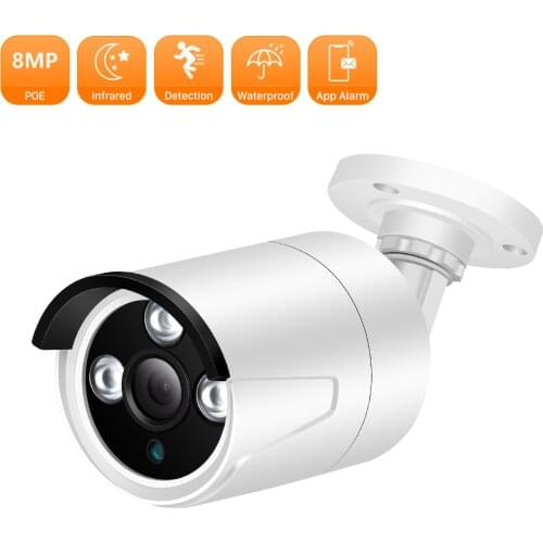8MP POE IP Camera 4K IR Night Vision Motion Detection Security Camera Outdoor 4MP Waterproof CCTV Camera Video Surveillance