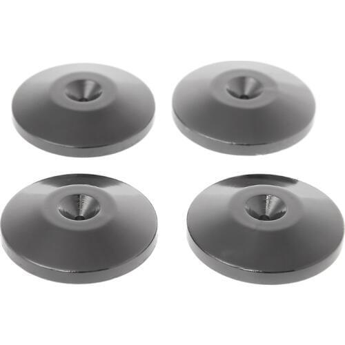 Crust Pro New 4 Pcs Isolation Spike Stand Feet Pad Speaker Amplifier Nickel Plated Cone Base Metal Black Isolation Spike