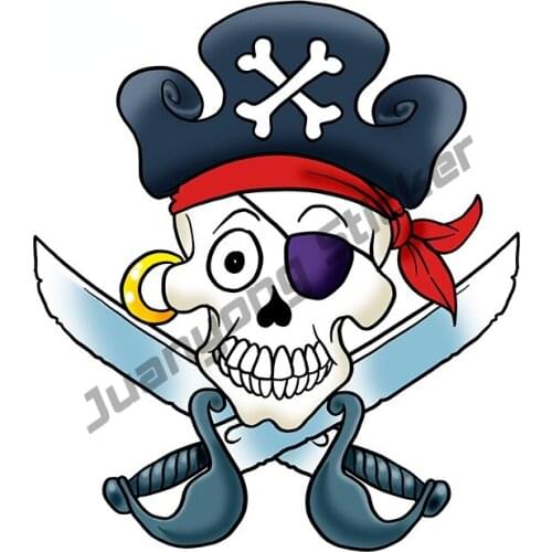 Creative Decals Pirate Surfboard Motorcycle Car Sticker Bumper Camper Yacht Custom Printing Scratch-proof Vinyl Decal PVC13x11cm