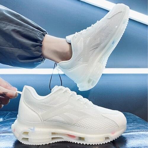 2021 Summer Explosion Solid color Mesh Platform Breathable Lightweight Sneakers Men Trend Fashion Outdoor Casual Shoes