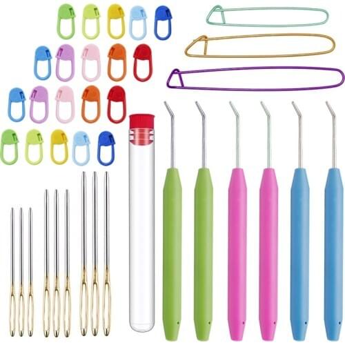 LMDZ Useful Loom Hook Knitting Tools Kit Crochet Needle Accessories DIY Knitting Stitch Markers, Yarn Stitch Holders