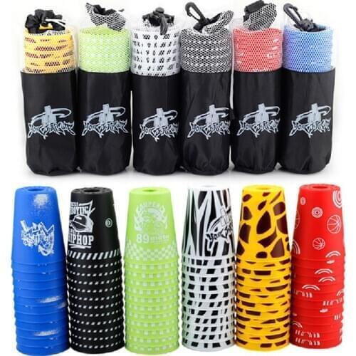 New Arrival Hot Sale 12pcs/set Sport Flying Cup Speed cups Rapid UFO Cups Six Colours Luminous cups with net bgs