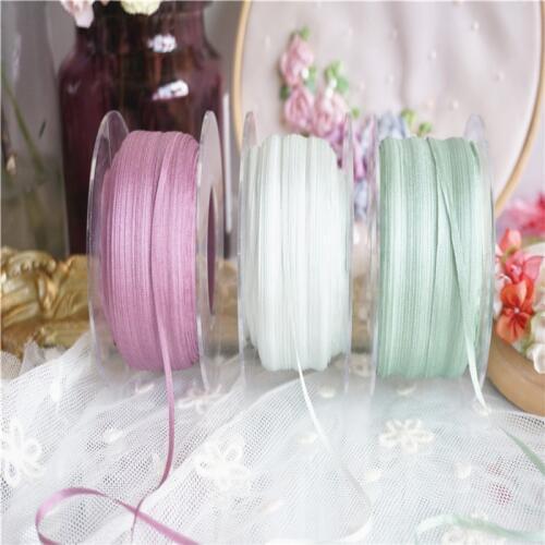 New color 2mm Solid colors of 100% pure silk embroidery ribbon thin taffeta high quality silk ribbon Anya Ribbon Handcraft