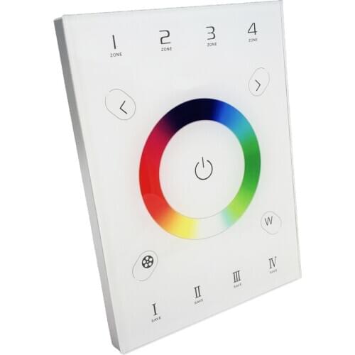 New UX8 LED RGBW Controller RF2.4G and DMX512 4 Zone Multi Function 146mm Wall Glass Touch Panel RGB Strip Control