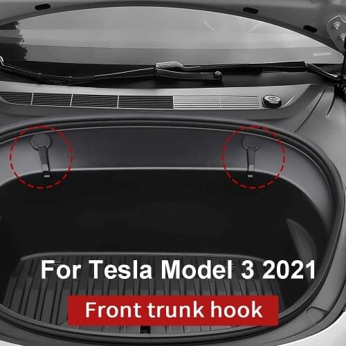 Front Luggage Hook For Tesla Model 3 Accessories 2021 Car Accessories Model3 Tesla Three Spare Box ABS Hooks Holding Clips