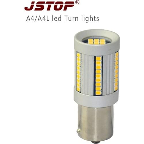 JSTOP A4 A4L turn lamp No Resistor Required Yellow LED 1156 P21W PY21W No Hyper Flash canubs car 12VAC Bulbs Turn Signal Lights