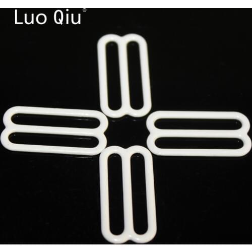 Belt buckleMetal&plastic white 8 Bra underwear buckle Brassiere clasp nylon coated metal bra adjustable buckles 100 pcs/lot 2cm