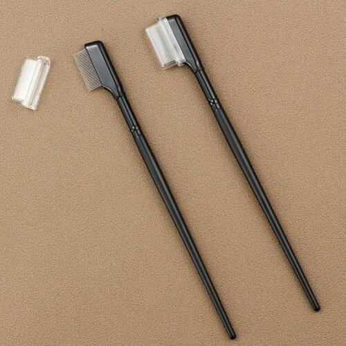 Eyelash Comb Anti-oxidation Separate Eyelashes Makeup Supplies Eyelash Grooming Brushes with Metal Teeth for Eye Makeup