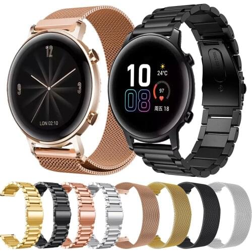 20mm Stainless Steel band For Huawei watch GT2 42mm Watch Bracelet For Honor magic 2 42/ES strap Smart Accessories Quick install