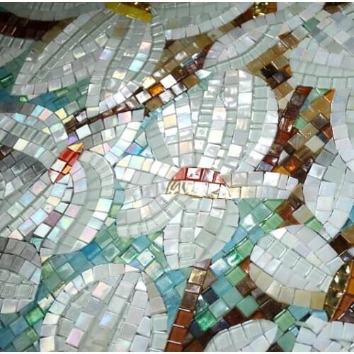 Luxurious glass Mural mosaic pattern design glass tiles pattern recycled glass tiles D2002