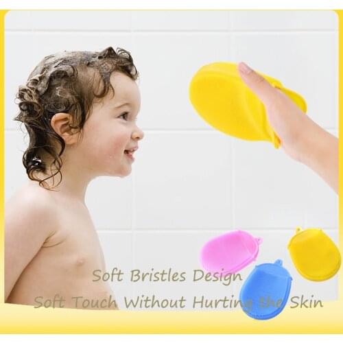 Bath Brushes Shower for Baby Comfortable Soft Silicone Brush Bath Accessories Baby Bath Glove Wash Clean Shower Massage for Kids