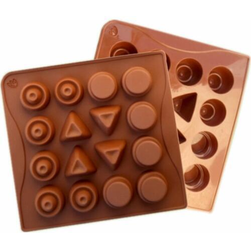 Silicone Mold 16 Holes Chocolate Mold 4 Eometry Molds Cake Decorating Clay Baking Tools H017