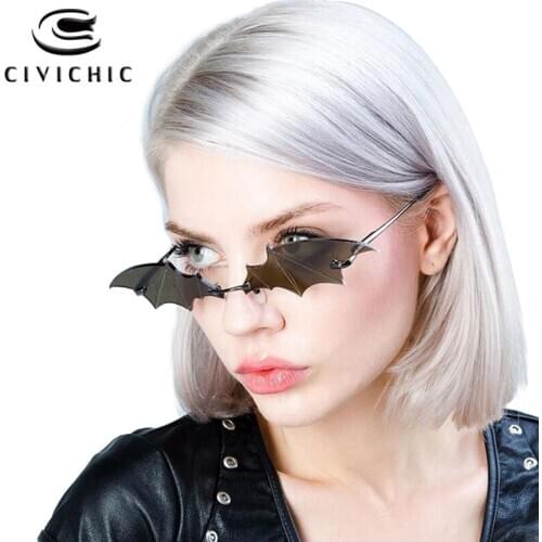 Chic Sunglasses Women 2020 Personality Bat Shape Glasses Men Street Snap Hipster Eyewear Fancy Halloween Party Eyeglasses S2007