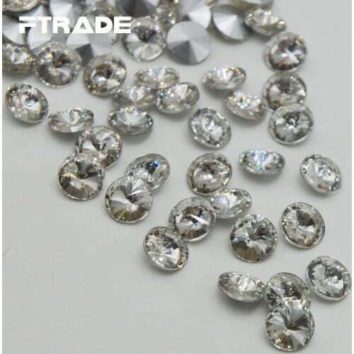 Top Quality Crystal Clear Color Rivoli Rhinestones Stone Point Back Glass Stone For Jewelry Making 8mm 10mm 12mm 14mm 16mm 18mm