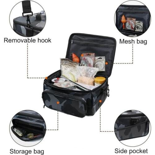 Oxford Cloth Fishing Bag Adjustable Damp-proof Camouflage One-shoulder Fishing Storage Bag For Picnic Camouflage Loaded Bag