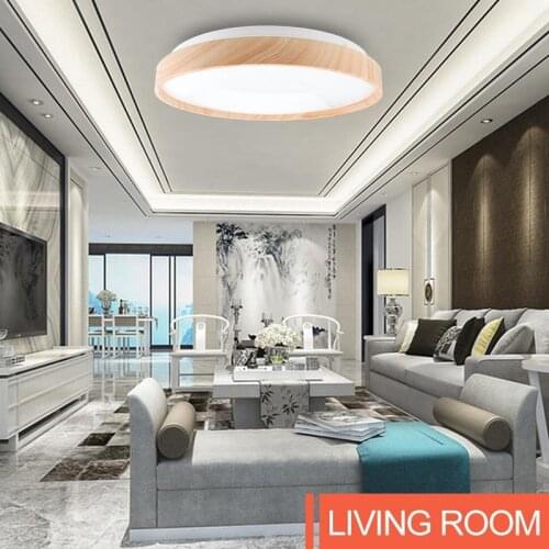 Color Wood Grain LED Ceiling Light Home Modern Minimalist Ultra-thin Bedroom Living Room Bathroom Light Dimmable three-color