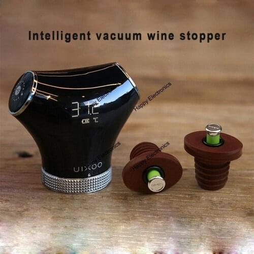 UIXOO Intelligent Smart wine corks stoppers for bar drink wine accessories home vacuum preservation With temperature display