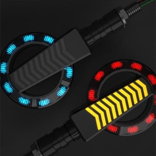 2PCS Motorcycle Universal LED Flowing Turn Signal Lights Indicators Running Lamps Sequential Flowing Flash Indicator