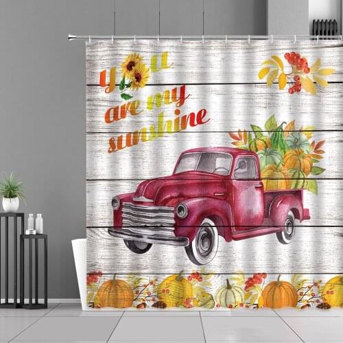 Bathroom Screen Home White Sofa Cactus Piano Keyboard Red Rose Truck Print Imitation Wood Grain Kitchen Curtain Shower Curtains