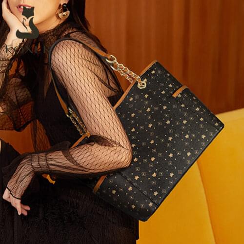 FOXER Ladies Business Top-Handbags PVC Leather Women Shoulder Handbag Embossing Totes Female Vintage Travel Large Capacity Purse