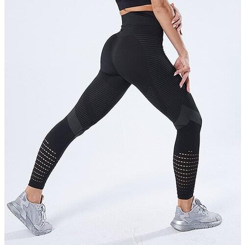 INFILAR Women Seamless Yoga Pants Push Up Legging High Waist Workout Yoga Pants Hollow Out Leggins Mujer Sport Gym Clothing 2021