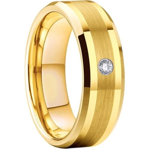 Gold ring for women Tungsten Wedding Bands mens love alliance unique cz diamond gents finger promise rings for couples