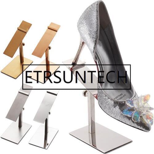 10pcs drawing treatment/Surface mirror surface Metal shoe display stands, retail shoe store display racks, shoe stands display