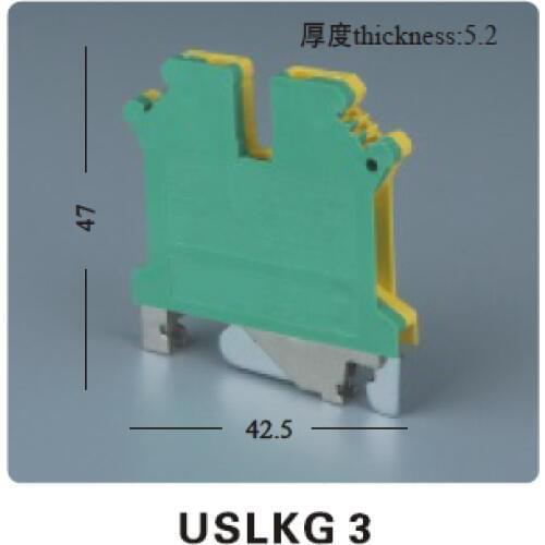 20 pieces /lot ,JHUK Series universal currency earthing terminal blocks/connection terminal suit DIN rail TH RAIL (USLKG3)