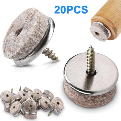 20Pcs Furniture Felt Glides with Screw Chair Glider Set Floor Protection SUB Sale