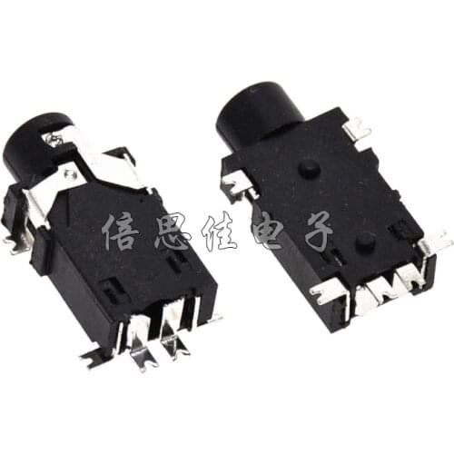 30pcs/Earphone socket 2.5 Audio socket PJ-227 6 Pin SMD Belt column 2.5MM Headset Female seat